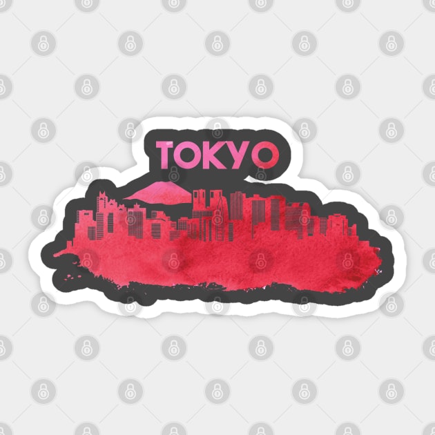 Watercolor Tokyo Skyline Sticker by MimicGaming